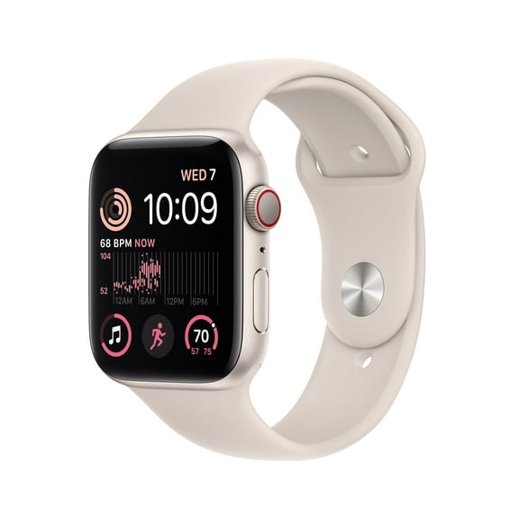 Apple Watch SE (2nd Gen) GPS   Cellular 44mm Starlight Aluminum Case with Starlight Sport Band - M/L