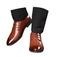 thumbnail image 3 of CPNG Mens Soft Sole Dress Shoes Oxford Style Formal Classic Invisible Height Increasing Elevator Shoes Lace Up Business Casual Uniform Modern Work Wedding Shoes, 3 of 8
