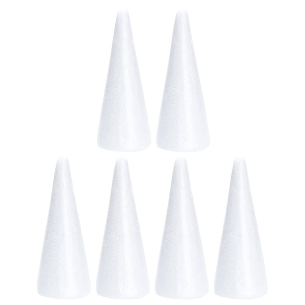EeaseMX 6 conos blancos en forma de cono, juguetes para niños, decoraciones de fiesta DIY, adornos de cono