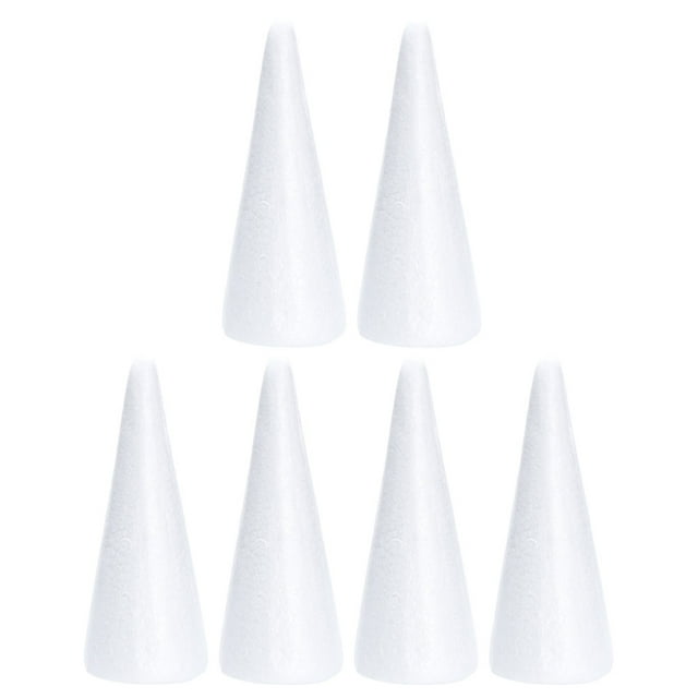 6 conos blancos en forma de cono, juguetes para niños, decoraciones de fiesta DIY, adornos de cono