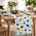 thumbnail image 3 of Burlap Table Runner 90 Inches Long, Butterfly Dragonfly Spiders Ladybirds Non-Slip Kitchen Table Runners for Dining Room Everyday Use Party Table Decorations Natural Insects Seamless, 3 of 9
