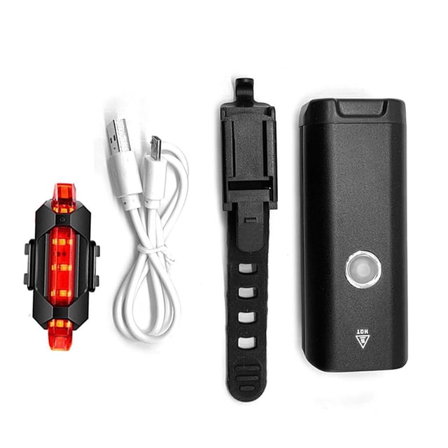 Faro delantero para bicicleta Nikou Aleación de aluminio carga USB luz de advertencia roja
