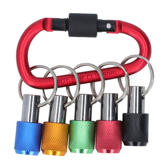Quarter Inch Hex Shank Bit Holder with 5 Color Sockets and Keyring