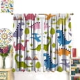 thumbnail image 4 of Dino Curtains, Cartoon Style Colorful Dinosaurs Pattern Window Treatments, Rod Pocket Thermal Insulated Drapes 2 Panel Sets for Kids Bedroom Nursery Classroom, 84" W X 84" L, 4 of 8