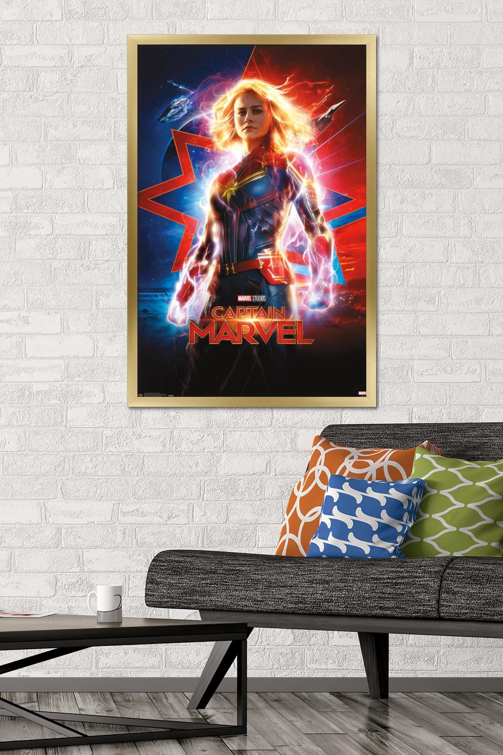 Marvel Cinematic Universe - Captain Marvel - One Sheet Wall Poster, 22.375" x 34", Framed