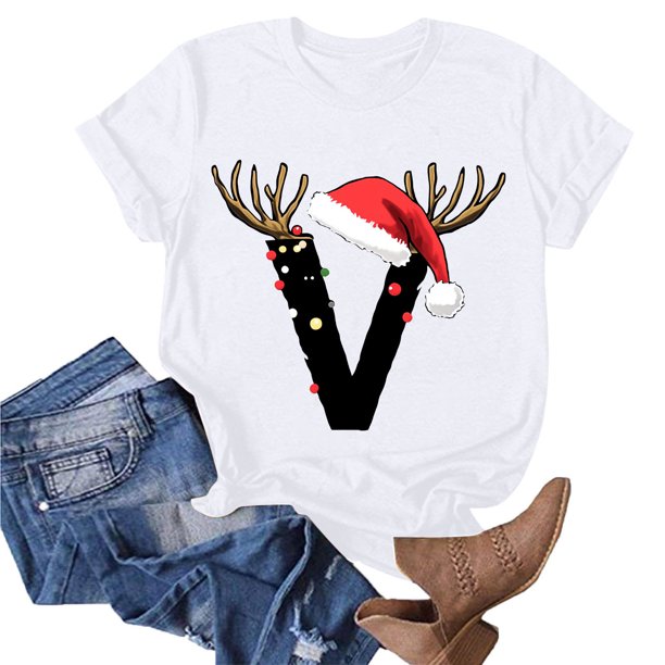 Fiudx Camisas para Mujer Camiseta Informal de Manga Corta con Cuello Redondo y Estampado Informal a La Moda para Mujer