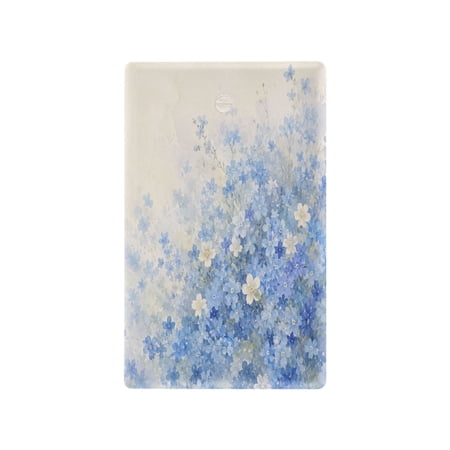Dreamy Blue Florals Pattern Decorative Wall Plate, Flame Retardant PC Plastic Light Switch & Outlet Cover with Mounting Screws Fits Blank Unused Outlet