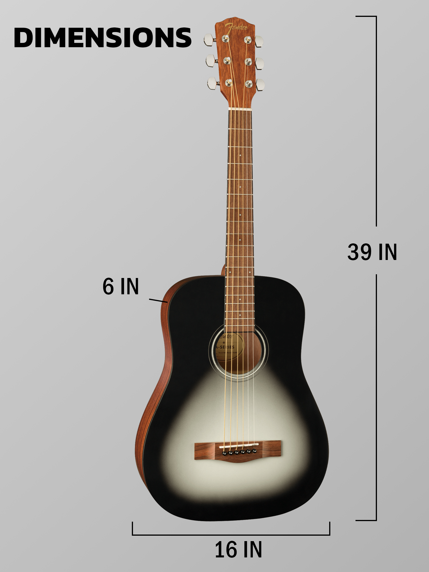Fender FA-15 3/4-Scale Kids Steel String Acoustic Guitar - Moonlight Burst w/ Gig Bag