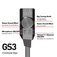 thumbnail image 4 of Meterk GS3 USB 2.0 External Virtual 7.1 Channel Sound Card Adapter, 4 of 7
