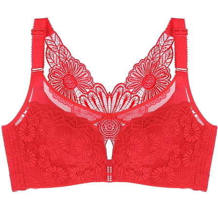 

YDKZYMD Women Seamless T-Shirt Bra With Lightly Lined Stretch Bras Front Closure Convertible Straps Fit Everyday Bra Wireless Comfort Basic Bra