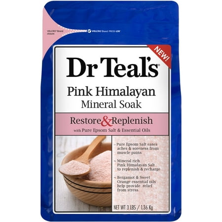 Dr Teal's Pure Himalayan Mineral Soak, Restore & Replenish with Pure Epsom Salt & Essential Oils, 3