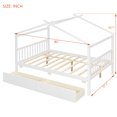 thumbnail image 2 of Harper & Bright Designs Full Size Wooden House Bed with 2 Storage Drawers, Wood Montessori Daybed Frame with Roof, White, 2 of 17