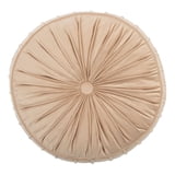 Safavieh Clary Champagne Velvet Round Floor Pillow - 18 Inch, Tufted, With Carry Handle For Extra Seating