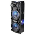thumbnail image 3 of Pre-Owned QFX PBX-1215 Dual 12" Floorstanding Bluetooth Speaker with Party Lights, Includes Microphone, Black, 3 of 7