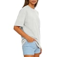 thumbnail image 3 of Lumtrix Womens 2026 Spring Summer Going Out Tops Casual Short Sleeve Crewneck Loose Fit Basic Oversized T Shirts Gray M, 3 of 4