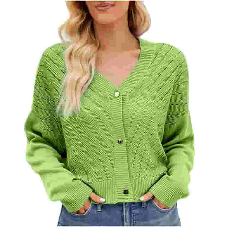 Wyongtao Women's Cardigan Sweater Solid Color Hollowed Out Wyongtao Women's Cardigan Sweater Solid Color Hollowed Out