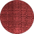 thumbnail image 1 of Ahgly Company Indoor Round Abstract Red Modern Area Rugs, 6' Round, 1 of 4