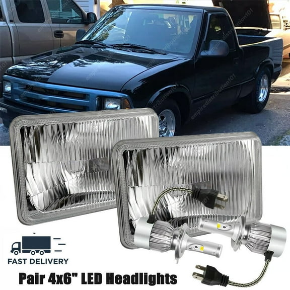 Pair 4x6" LED Headlights Hi/Lo Sealed Beam for For Chevrolet S10 1995 1996 1997