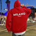 thumbnail image 1 of MHFRRA Sudadera con Capucha y Estampado de Letras para Uso Casual y Atuendos Elegantes Rojo, 1 of 5