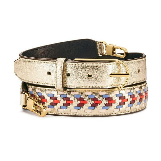Tory Burch Women S Metallic Leather Woven Guitar Strap Spark Gold One Size Walmart Com Tory Burch Women S Metallic Leather Woven Guitar Strap Spark Gold One Size Walmart Com