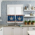 thumbnail image 3 of American Flag Kitchen Curtains,USA Fourth of July Independence Day Kitchen Valances Short Cafe Tier Curtains for Living Dining Room Decor Rod Pocket Window Drapes 24 Inch Length 2 Panels Set, 3 of 5