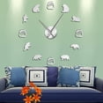 thumbnail image 2 of Forest Bears Family Silhouette Wall Art Acrylic Stickers Silent Movement Wall Clock Wildlife Nursery Decor Frameless Wall Watch(Gold,27inch), 2 of 9