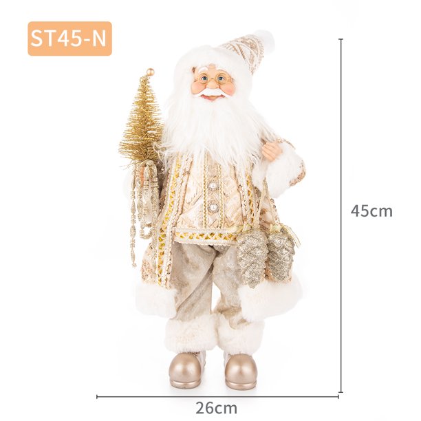 Muñeco de Papá Noel de pie para Navidad, muñeco de Papá Noel, juguete de Papá Noel, adornos navideños, adornos para fiestas, festivales