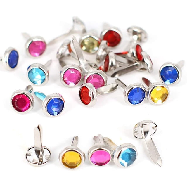 Pack de 100 clips de patrón, mini brads brads redondos brazos patrón de clips de bolsa, , clips de patrón de bandadas metálicas redondas para scrapbooking, Sincero Hogar