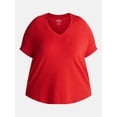 thumbnail image 5 of Terra & Sky Women’s Plus V Neck Tee with Short Sleeves, Sizes 0X-5X, 5 of 5