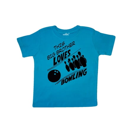 

Inktastic This Big Brother Loves Bowling Gift Toddler Boy Girl T-Shirt