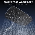 thumbnail image 3 of Ophanie 12 Inch Coverage High Pressure Rain Shower Head Combo with Adjustable Extension Arm, Wide Rainfall & 5 Modes Handheld Showerhead, Dual Anti-Clog Nozzles for Ultimate Experience, Silver Chrome, 3 of 10