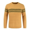 thumbnail image 2 of Vedolay Men's Pullover 2023 Solid Pullover Long Sleeve Plush Tops Sweater Yellow,S, 2 of 3
