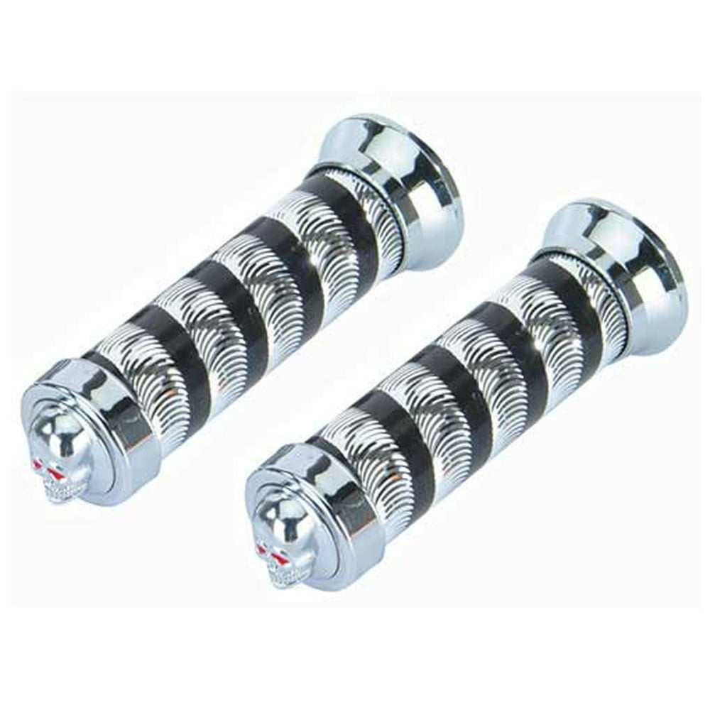 Grips Swirl Black/Chrome 9518 Skull. Bike grips, bicycle grips