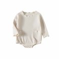 thumbnail image 1 of Body De Bebé Canastilla Onesies Para Niños Pequeños Otoño Primavera Niñas Niños Waffle Pocket Romper Manga Larga Botón Sudadera Monos Beige Odeerbi LM103-6882, 1 of 9