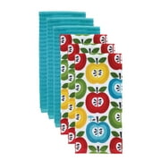 Solid and Print Kitchen Towel, Six Pack, Apples