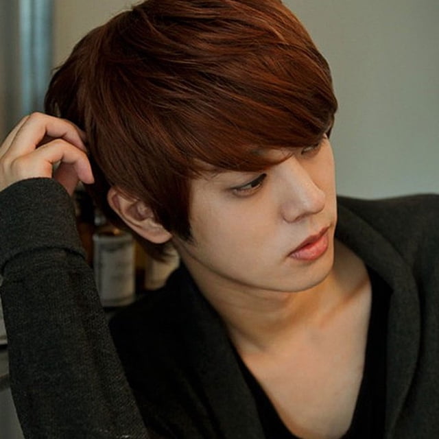 Men\‘s Simulation Short Wig Adjustable Head Circumference Wig Fluffy Artificial Fiber Wigs Light Brown