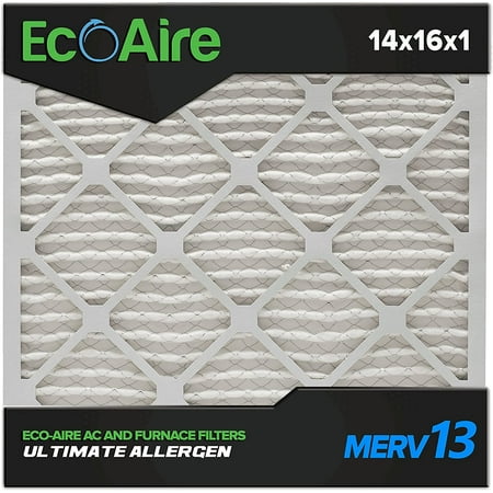 

Eco-Aire 14x16x1 MERV 13 Pleated Air Filter 14x16x1 Box of 6 Made in The USA