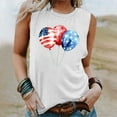 thumbnail image 2 of Independence Day T-Shirts for Womens Usa Flag Star Patriotic Tank Tops American Flag Printed Tee Shirts Scooped Neck Tee Sleeveless Shirts American Flag Printed Tunic Blouses Going Out Outfits, 2 of 4