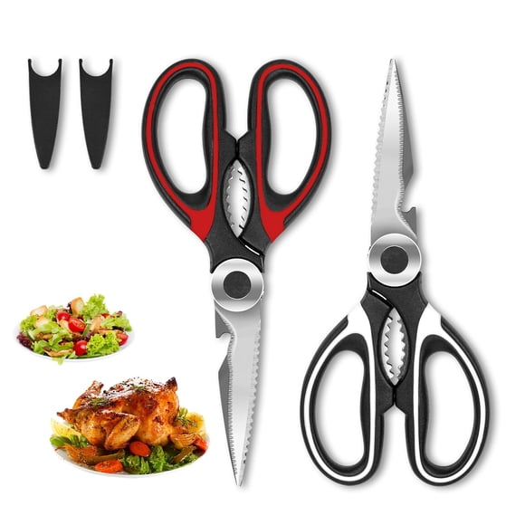 SZHLUX Tijeras de cocina resistentes de 2 piezas de acero inoxidable