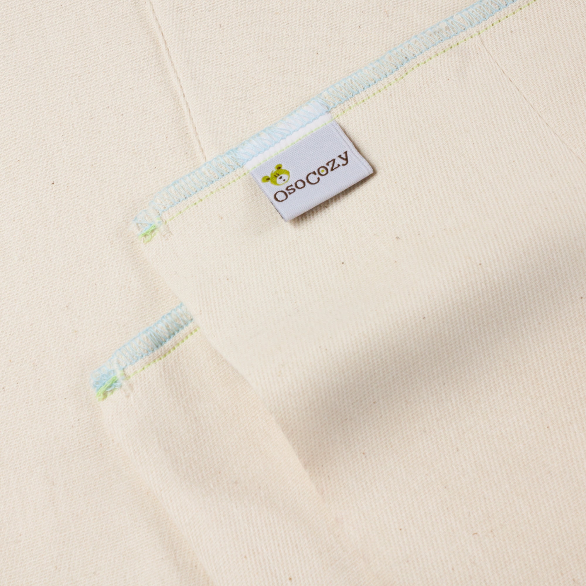OsoCozy Organic Cotton Prefold Cloth Diapers. Size Premium 4x8x4, Fits 15-20 Lbs. - 6 Pack