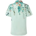 thumbnail image 5 of USSUMA Floral Print T-Shirts for Women Trendy Short Sleeve Vintage Button Up Dressy Blouse Casual Tops Summer V Neck Women's Tunics Plus Size Shirt 2022, 5 of 7