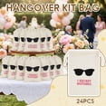 thumbnail image 3 of 24 Pcs Hangover Kit,Cotton Drawstring Bag,Printed Party Favor Pouch for Bachelorette Wedding Bridal Shower Party,Sunglasses Design, 3 of 10