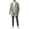 thumbnail image 2 of INSPIRE CHIC Herringbone Overcoats for Men's Classic Fit Single Breasted Winter Trench Coat S Gray, 2 of 6