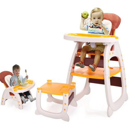 Jaxpety Baby High Chair Table 3 in 1 Convertible Play Seat Booster Toddler with Tray,