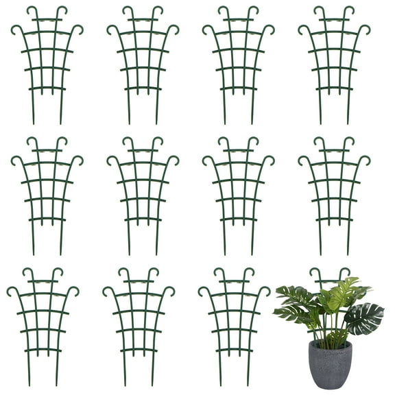 GHOJET 12Pcs Flower Trellis Climbing Trellis Plastic Flower Climbing Trellis Potted Vegetable Trellis Reusable Vegetable Support Stake Vine Growing Support Rack 25.5x15.5cm