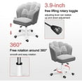 thumbnail image 3 of WXJHL Office Chair Cute Petal Desk Chair, Modern Fabric Home Butterfly Chairs Height Adjustable Chair Makeup Chairs Computer Chairs（Grey）, 3 of 6
