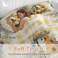 thumbnail image 3 of Home Sweet Gnome Full Size Comforter Set, Sunflower Eucalyptus Leaves Yellow Plaid Bedding for All Seasons, 4 Pcs Bed Set, 1Quiltcover (86"x86") ,1Sheet(80"x116"), 2Pillowcases (30"x20"), 3 of 12