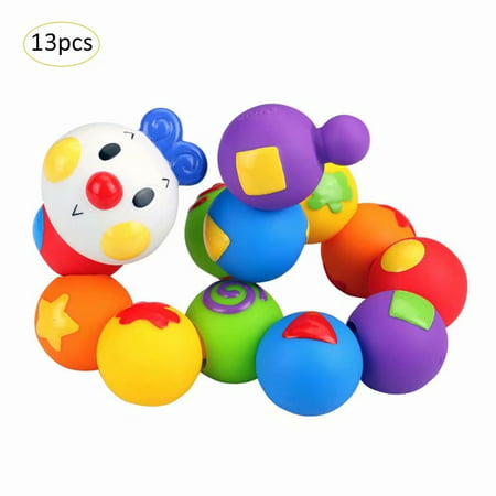 Akoyovwerve 13PCS Children's Variety Cordless Beads Pop Beads Creative Soft Rubber Building Blocks Baby Early Education Toys 0-3 Years