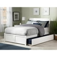 thumbnail image 3 of Portland Full Platform Bed with Flat Panel Foot Board and Twin Size Urban Trundle Bed in White, 3 of 8