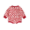 thumbnail image 2 of Toddler Baby Boy Girls Valentine's Day Jumpsuit Heart Print Long Sleeve Cute Romper Playsuit,0-12M, 2 of 6